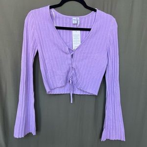 Simons Twik Flare L/S tie up too - Purple - size small